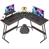 Homall L-Shaped Gaming Desk 47 Inches Corner Office Desk with Removable Monitor Riser, Black