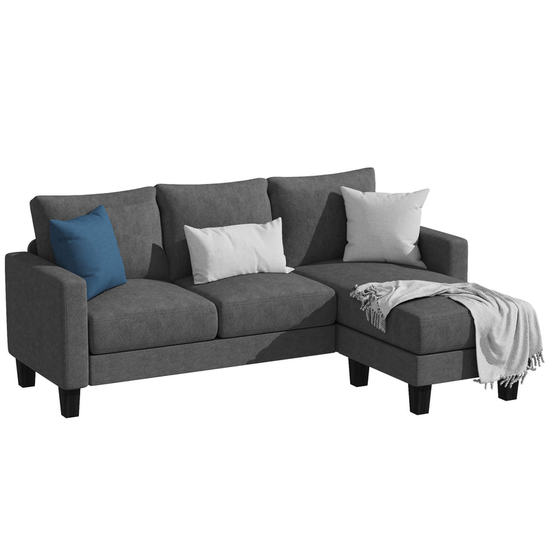 HOMALL Convertible Sectional Sofa Couch, L-Shaped Couch with Reversible Chaise, Modern Linen Fabric Couches for Living Room, Apartment and Small Space