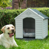 Homall Dog Kennel Plastic Dog House Indoor Outdoor for Large Dogs 27.6 inch All Weather Doghouse Puppy Shelter with Air Vents, Elevated Floor Ventilate