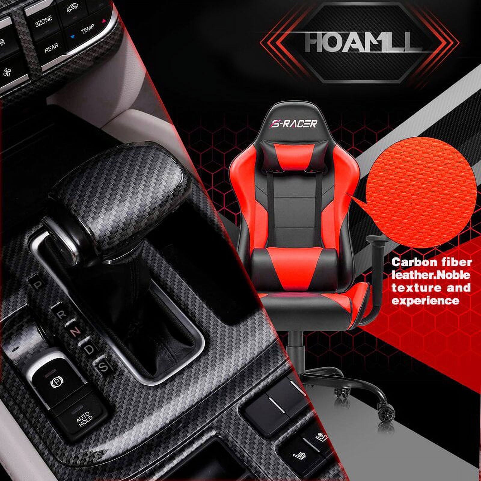 Homall Gaming Chair Office Chair High Back Racing Computer Chair PU Leather Adjustable Seat Height Swivel Chair Ergonomic Executive Chair with Headrest