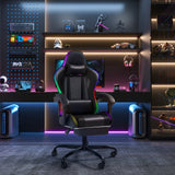 Homall RGB Gaming Chair with Massage and LED Lights Ergonomic Computer Chair with Footrest E-sports Chair with Adjustable Lumbar Support Reclining Video Game Chair