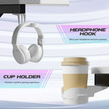 Homall Z-Shaped Gaming Desk Carbon Fiber Surface Desk with Cup Holder & Headphone Hook