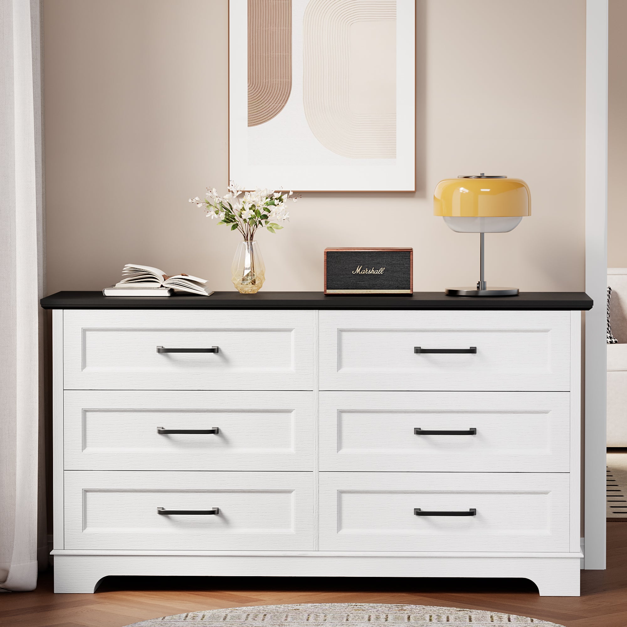 Homall 6-Drawer Wood Dresser for Bedroom, Large Storage Cabinet with A – homalldirect