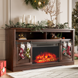 Homall Modern Farmhouse TV Stand with Electric Fireplace Media Storage TV Console Sliding Cabinet Doors
