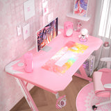 Homall Z-Shaped Gaming Desk Carbon Fiber Surface Desk with Cup Holder & Headphone Hook