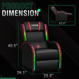 Homall RGB LED Lights Gaming Massage Recliner Chair Racing Style Single Living Room Sofa Ergonomic Home Theater Seating with Massage Lumbar Support