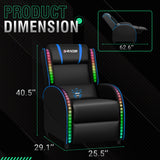 Homall RGB LED Lights Gaming Massage Recliner Chair Racing Style Single Living Room Sofa Ergonomic Home Theater Seating with Massage Lumbar Support