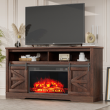 Homall Modern Farmhouse TV Stand with Electric Fireplace Media Storage TV Console Sliding Cabinet Doors