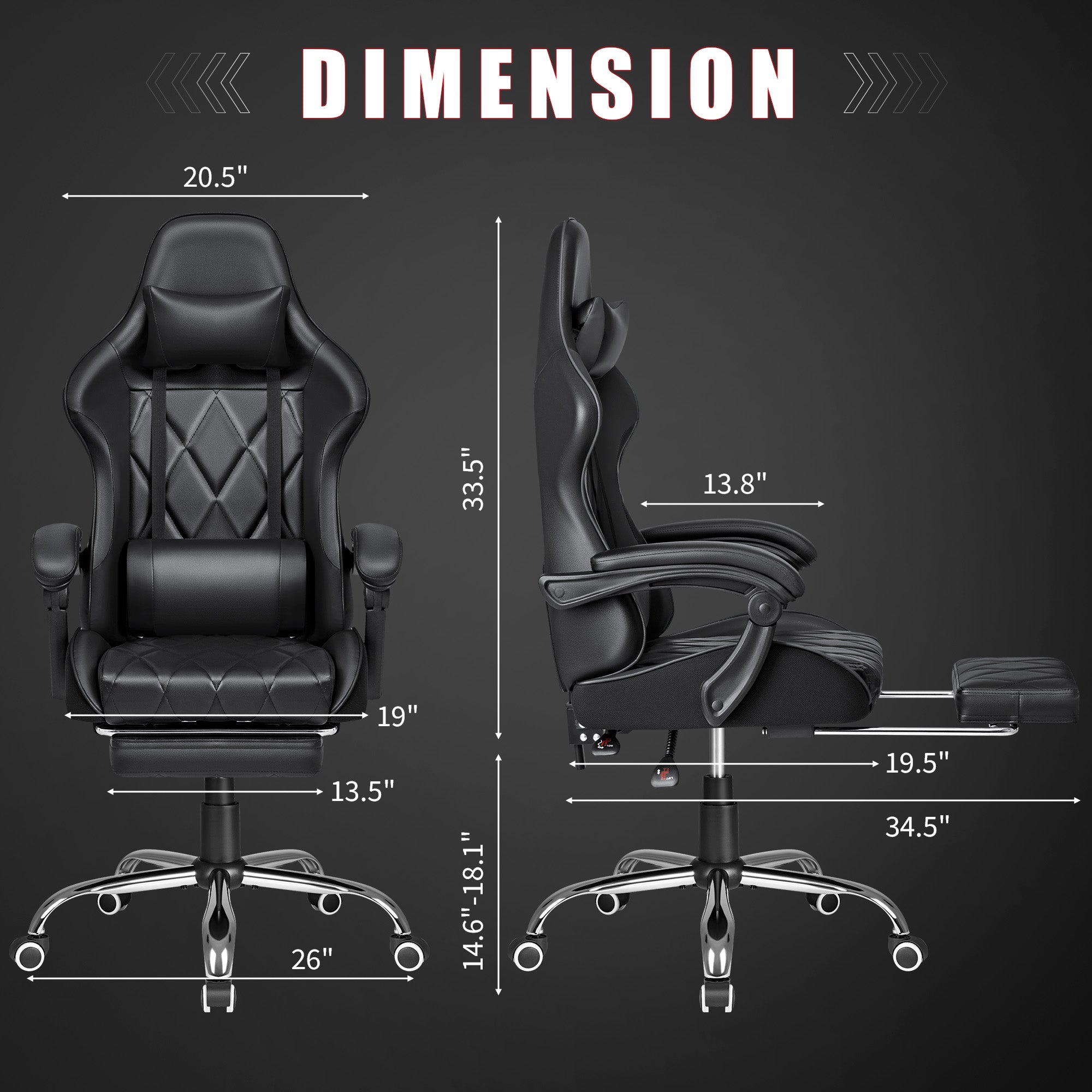 Homall Gaming Chair Massage Office Chair Computer Racing Chair High Back PU Leather Chair with Footrest