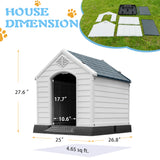Homall Dog Kennel Plastic Dog House Indoor Outdoor for Large Dogs 27.6 inch All Weather Doghouse Puppy Shelter with Air Vents, Elevated Floor Ventilate