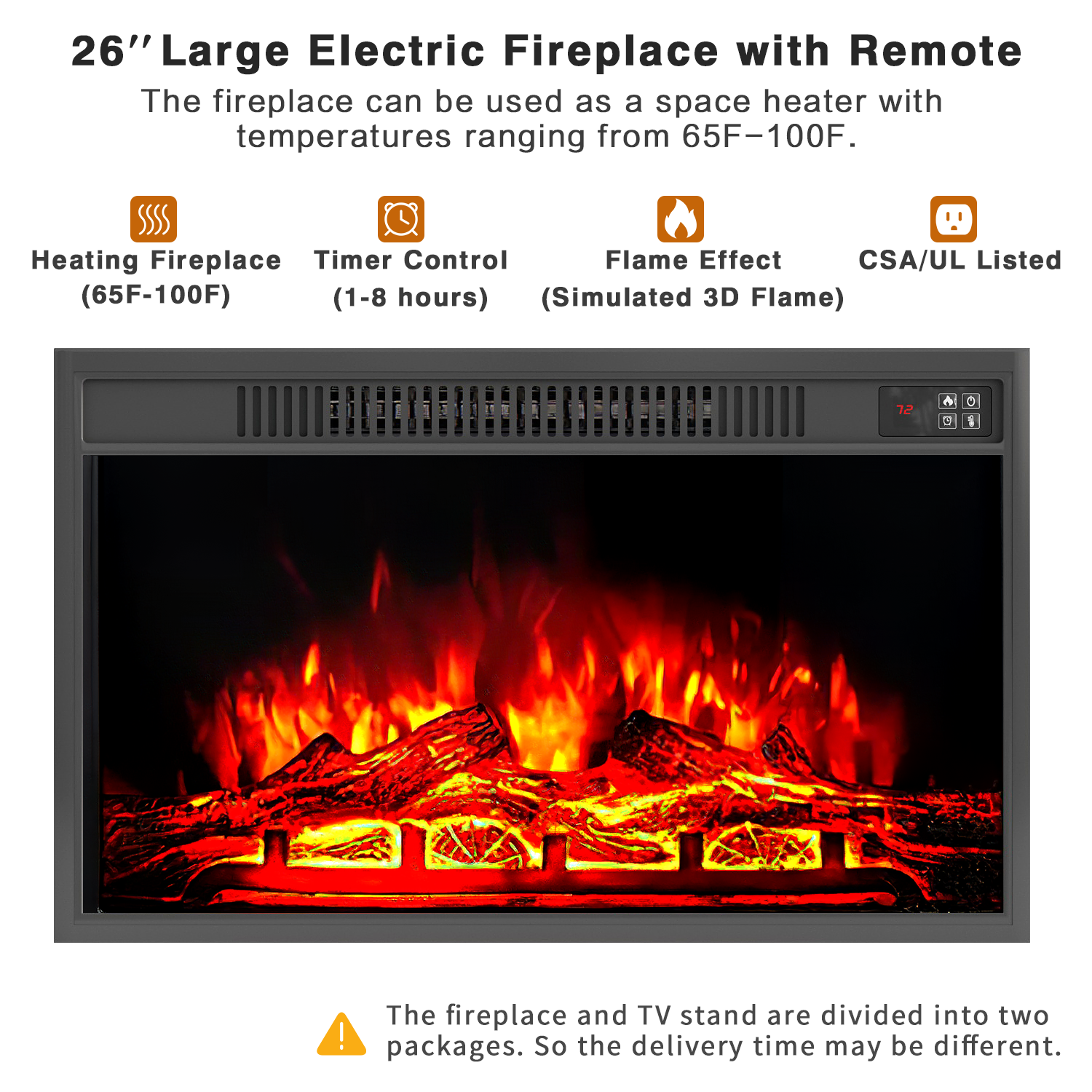 Homall Modern Farmhouse TV Stand with Electric Fireplace Media Storage TV Console Sliding Cabinet Doors