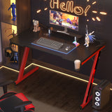 Homall Z-Shaped Gaming Desk Carbon Fiber Surface Desk with Cup Holder & Headphone Hook