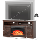 Homall Modern Farmhouse TV Stand with Electric Fireplace Media Storage TV Console Sliding Cabinet Doors