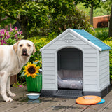 Homall Dog Kennel Plastic Dog House Indoor Outdoor for Large Dogs 27.6 inch All Weather Doghouse Puppy Shelter with Air Vents, Elevated Floor Ventilate