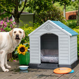 Homall Dog Kennel Plastic Dog House Indoor Outdoor for Large Dogs 27.6 inch All Weather Doghouse Puppy Shelter with Air Vents, Elevated Floor Ventilate