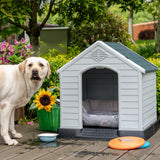 Homall Dog Kennel Plastic Dog House Indoor Outdoor for Large Dogs 27.6 inch All Weather Doghouse Puppy Shelter with Air Vents, Elevated Floor Ventilate
