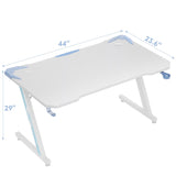 Homall Z-Shaped Gaming Desk Carbon Fiber Surface Desk with Cup Holder & Headphone Hook