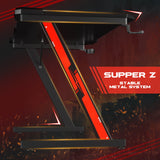 Homall Z-Shaped Gaming Desk Carbon Fiber Surface Desk with Cup Holder & Headphone Hook