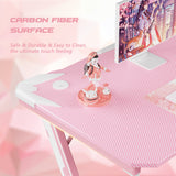 Homall Z-Shaped Gaming Desk Carbon Fiber Surface Desk with Cup Holder & Headphone Hook