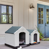 Homall Dog Kennel Plastic Dog House Indoor Outdoor for Large Dogs 27.6 inch All Weather Doghouse Puppy Shelter with Air Vents, Elevated Floor Ventilate