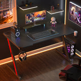 Homall Z-Shaped Gaming Desk Carbon Fiber Surface Desk with Cup Holder & Headphone Hook