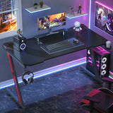 Homall Z-Shaped Gaming Desk Carbon Fiber Surface Desk with Cup Holder & Headphone Hook