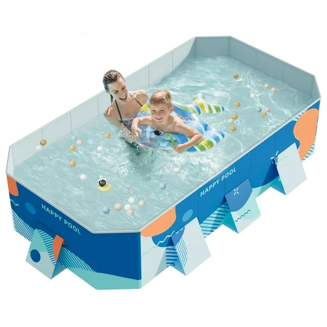 Homall Foldable Swimming Pool Outdoor Inflatable-free Pools Summer Portable Above Ground Pool Kiddie Pool Adults Kids Family Pet Dog Play Pool for Backyard Garden