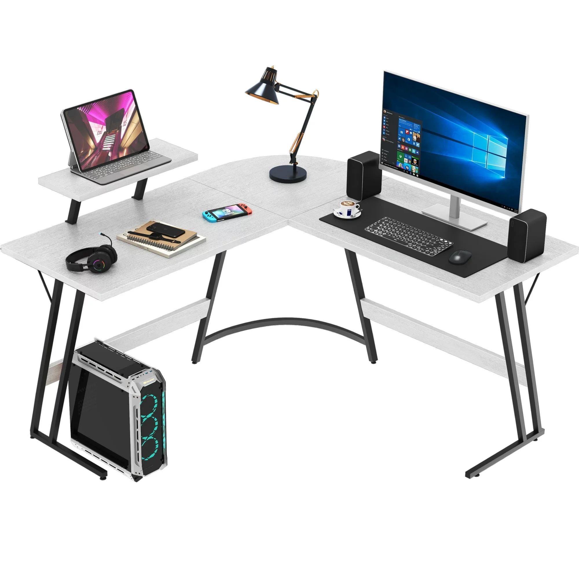 Homall L Shaped Gaming Desk 51 Inches Corner Office Gaming Desk with R