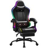Homall RGB Gaming Chair with Massage and LED Lights Ergonomic Computer Chair with Footrest E-sports Chair with Adjustable Lumbar Support Reclining Video Game Chair