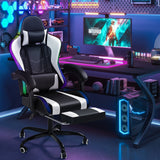 Homall RGB Gaming Chair with Massage and LED Lights Ergonomic Computer Chair with Footrest E-sports Chair with Adjustable Lumbar Support Reclining Video Game Chair