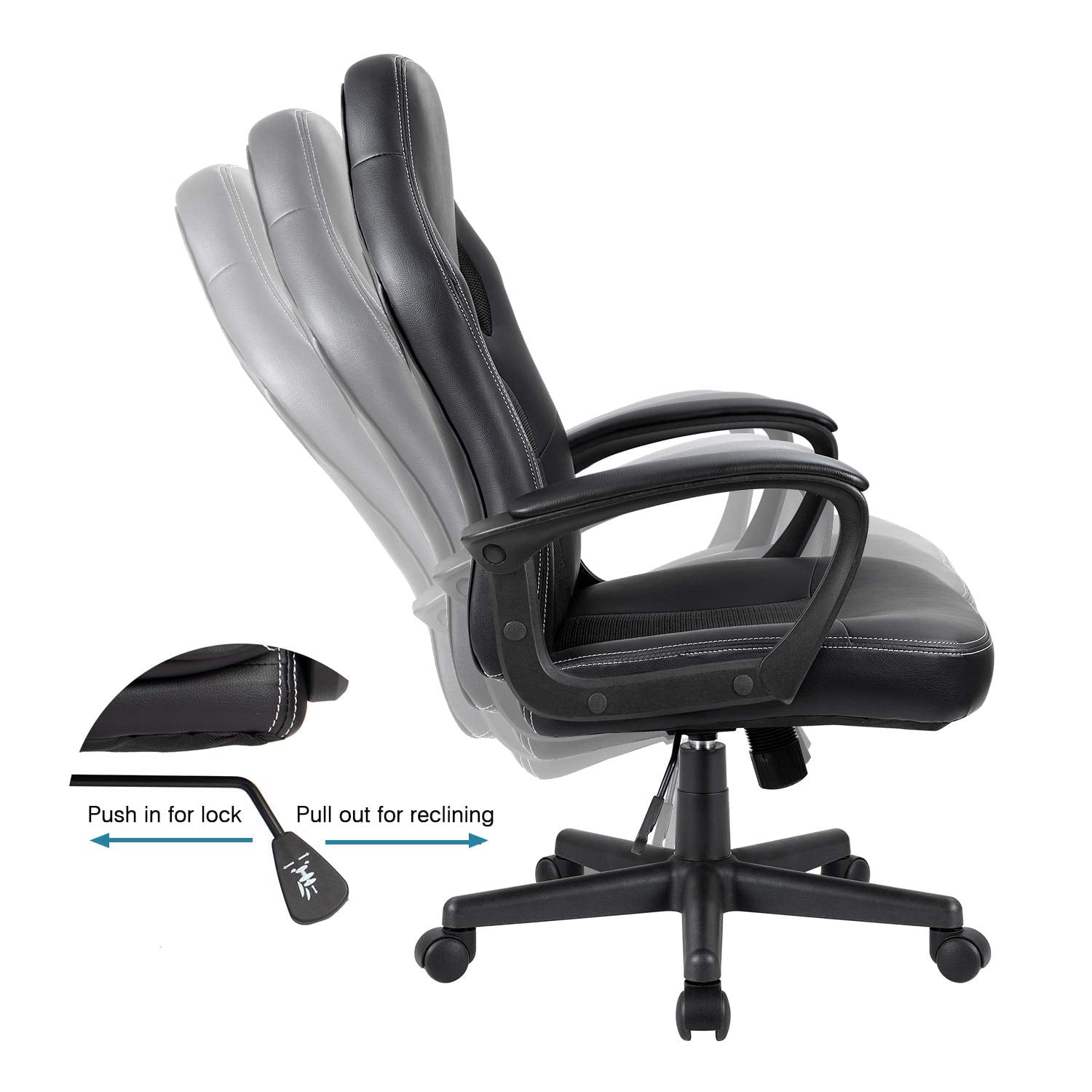 Homall Faux Leather Computer Gaming Chair Office Desk Chair with Lumbar Support