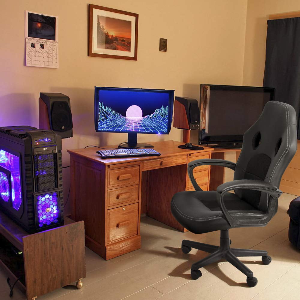 Homall Faux Leather Computer Gaming Chair Office Desk Chair with Lumbar Support