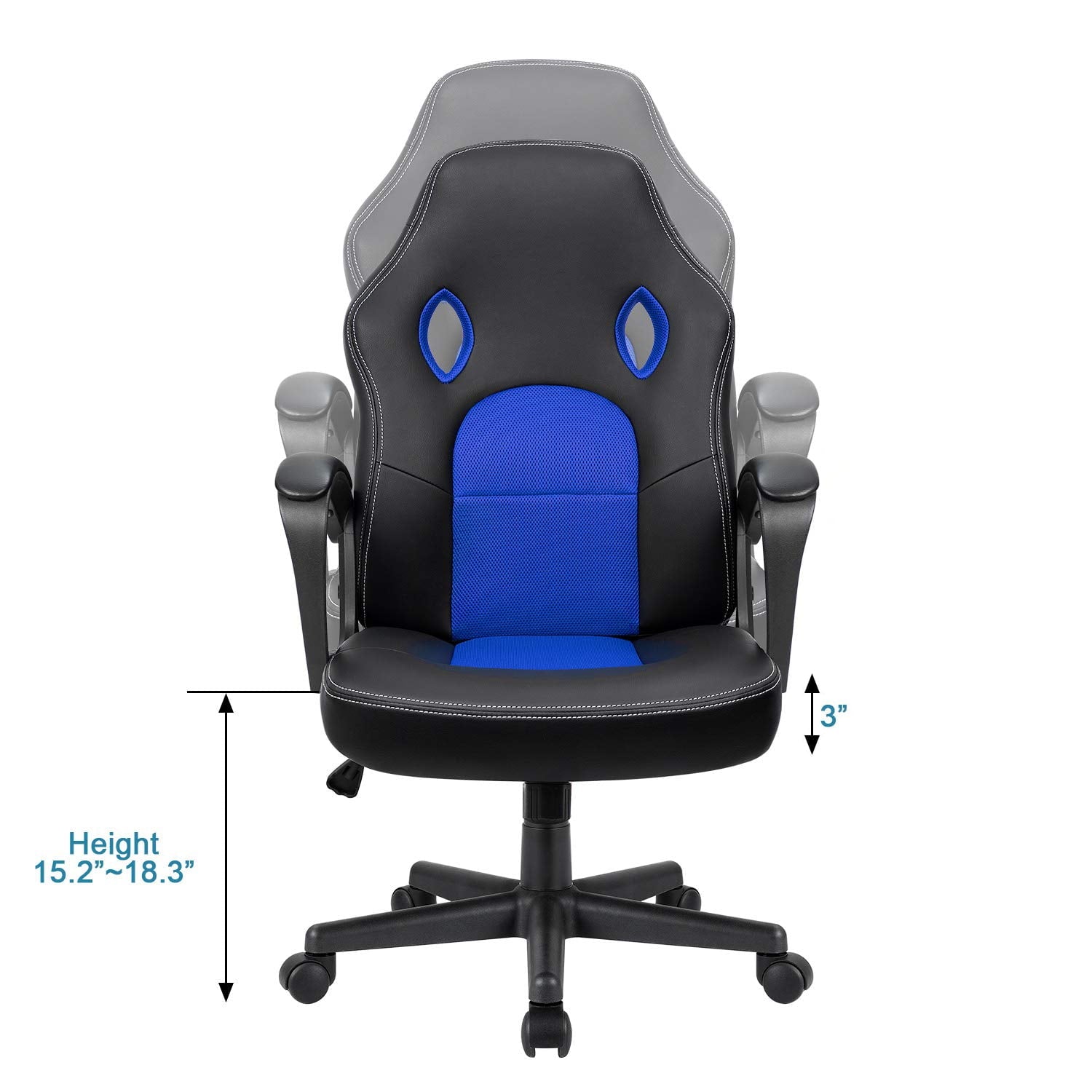 Homall Faux Leather Computer Gaming Chair Office Desk Chair with Lumbar Support