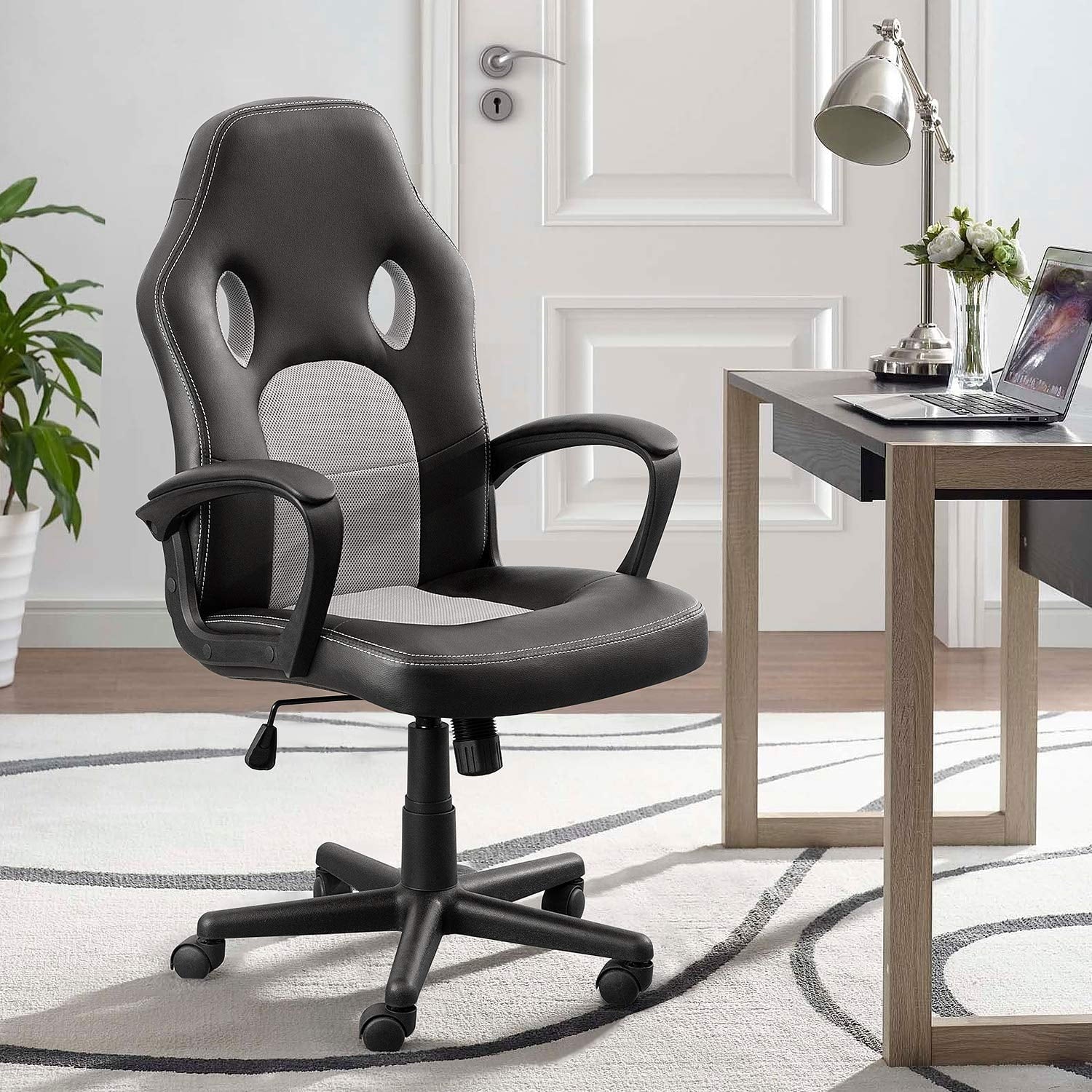 Homall Faux Leather Computer Gaming Chair Office Desk Chair with Lumbar Support