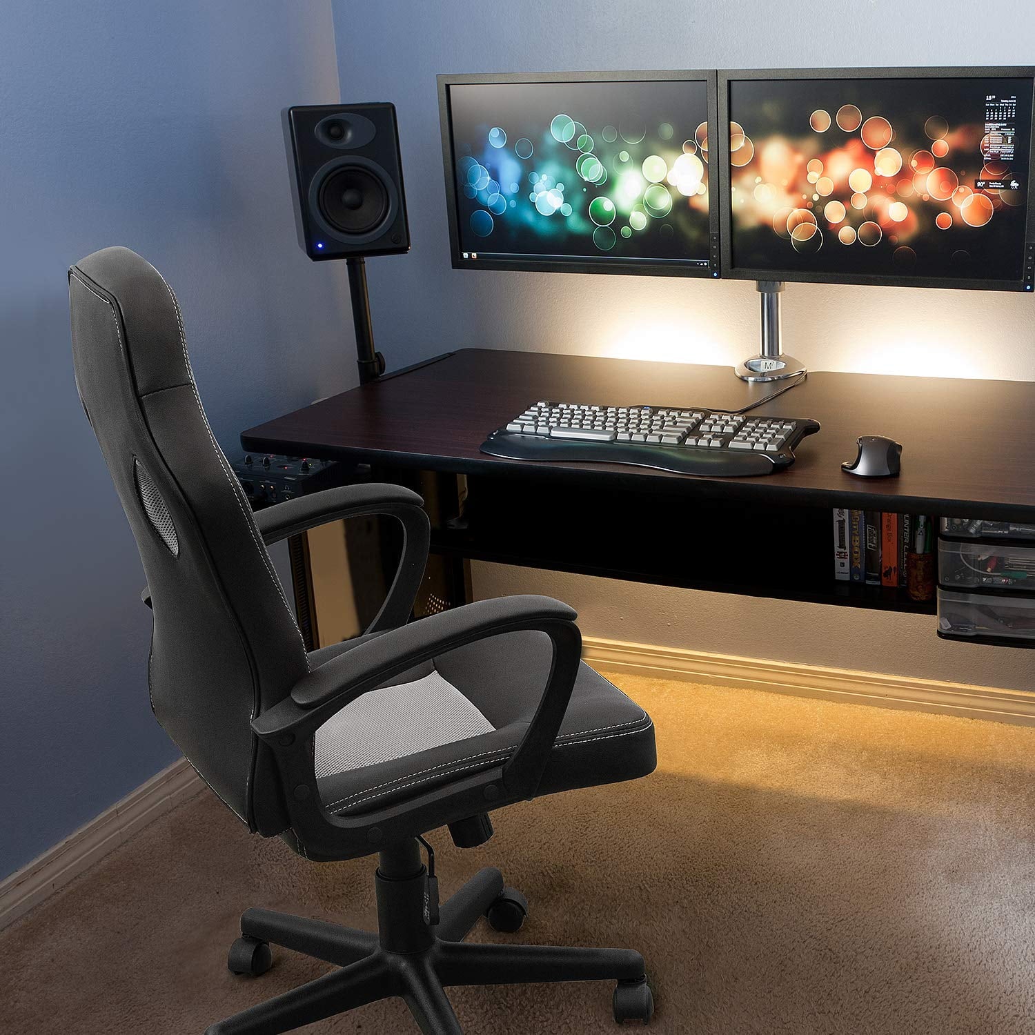 Homall Faux Leather Computer Gaming Chair Office Desk Chair with Lumbar Support