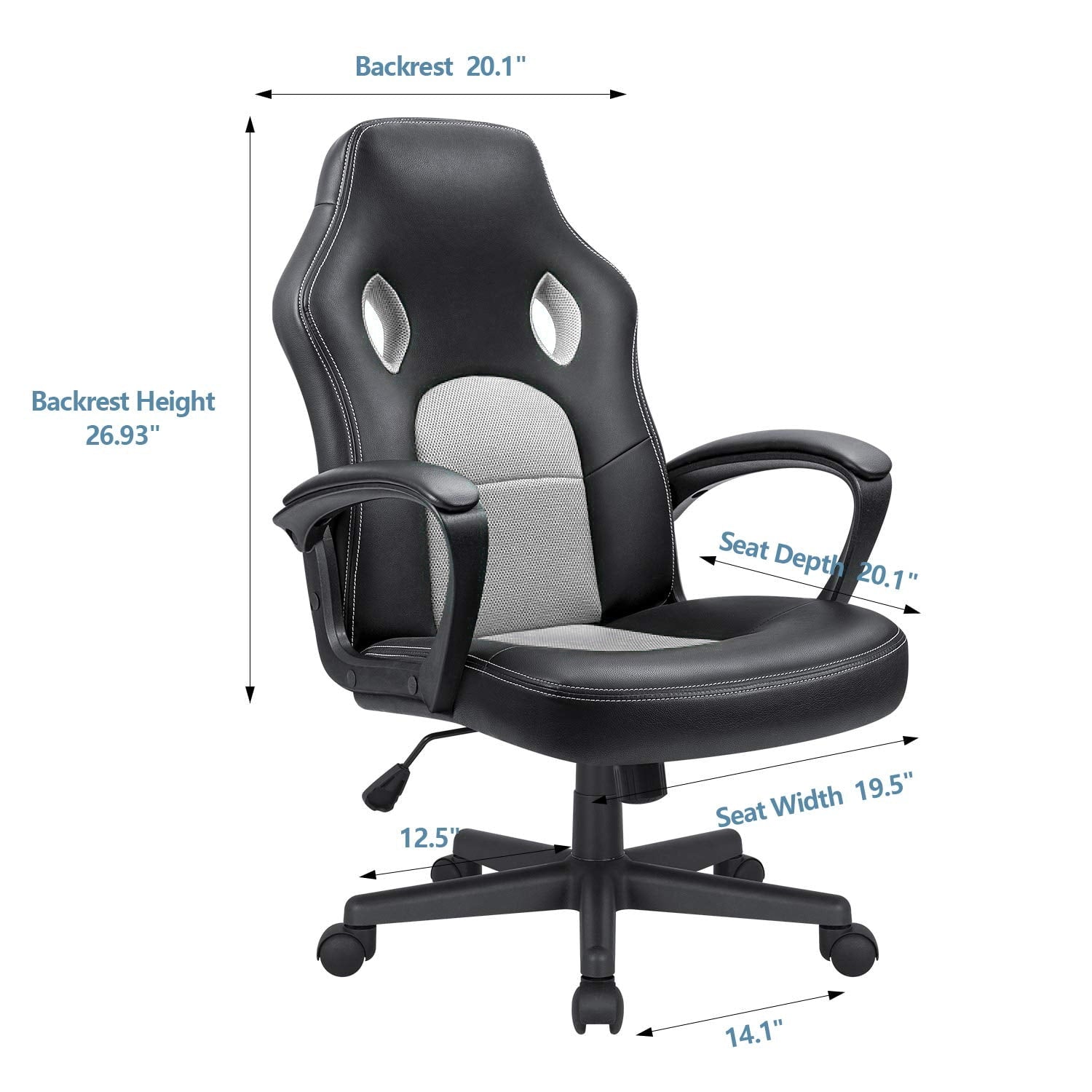 Homall Faux Leather Computer Gaming Chair Office Desk Chair with Lumbar Support
