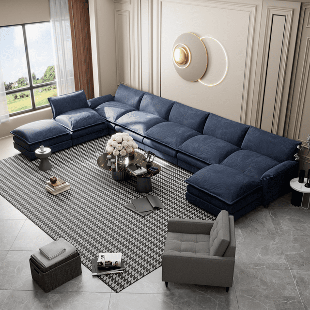 Homall 8-Seats Oversized Modular Sectional Sofa with Ottomans Convertible U-Shaped Sectional Couch Variable Sofa Couch Set with Oversized Soft Seat for Living Room