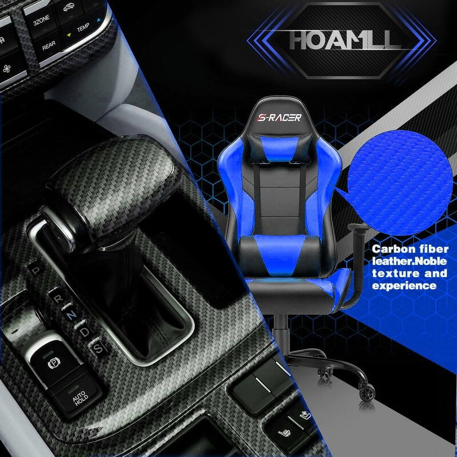 Homall Gaming Chair Office Chair High Back Racing Computer Chair PU Leather Adjustable Seat Height Swivel Chair Ergonomic Executive Chair with Headrest