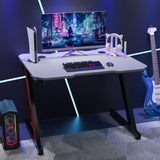 Homall Z-Shaped Gaming Desk Carbon Fiber Surface Desk with Cup Holder & Headphone Hook