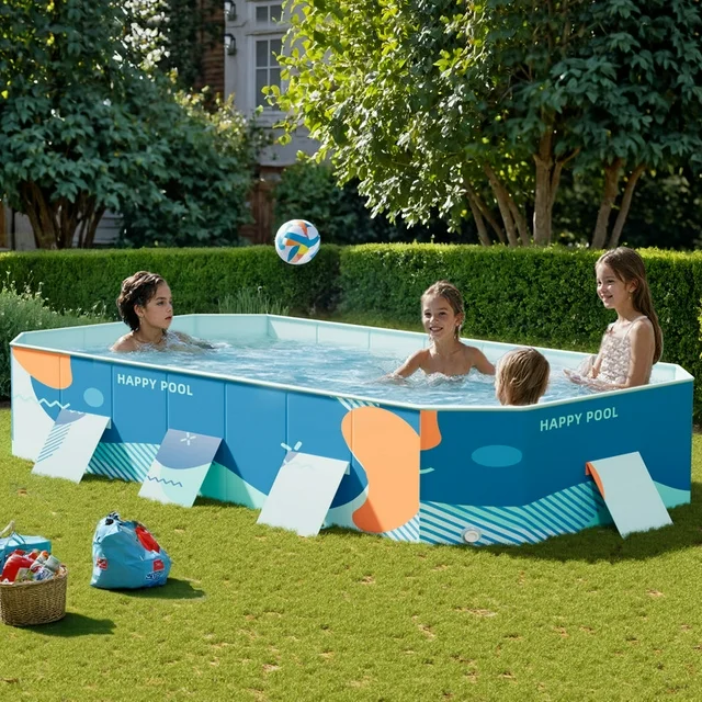 Homall Foldable Swimming Pool Outdoor Inflatable-free Pools Summer Portable Above Ground Pool Kiddie Pool Adults Kids Family Pet Dog Play Pool for Backyard Garden
