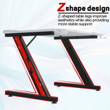 Homall Z-Shaped Gaming Desk Carbon Fiber Surface Desk with Cup Holder & Headphone Hook