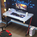 Homall Z-Shaped Gaming Desk Carbon Fiber Surface Desk with Cup Holder & Headphone Hook