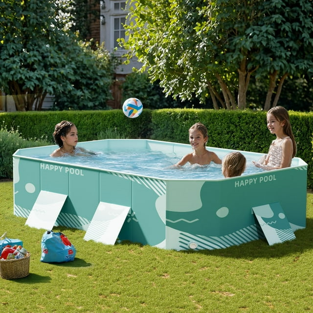 Homall Foldable Swimming Pool Outdoor Inflatable-free Pools Summer Portable Above Ground Pool Kiddie Pool Adults Kids Family Pet Dog Play Pool for Backyard Garden