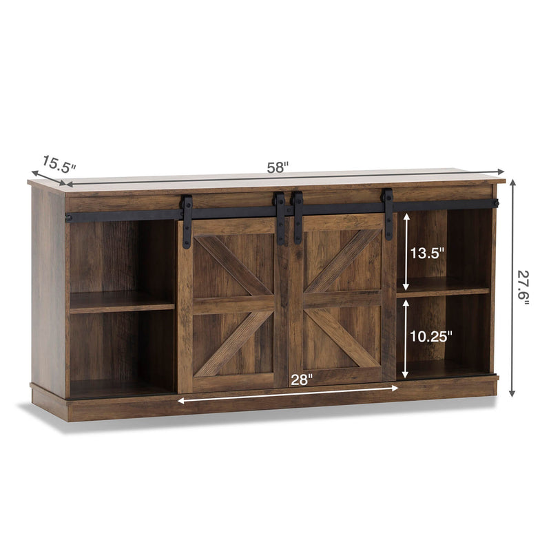 Homall TV Stand Wood Sliding Barn Door Farmhouse TV Cabinet for TVs up to 65"