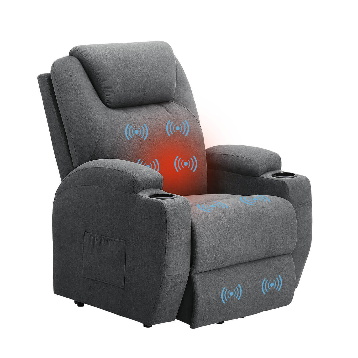 Homall Power Lift Recliner for Elderly with Heat and Massage Functions, PU Leather/Fabric Version