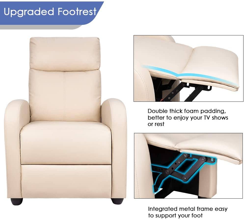 Homall PU Leather Recliner Home Theater Seating Living Room Chair