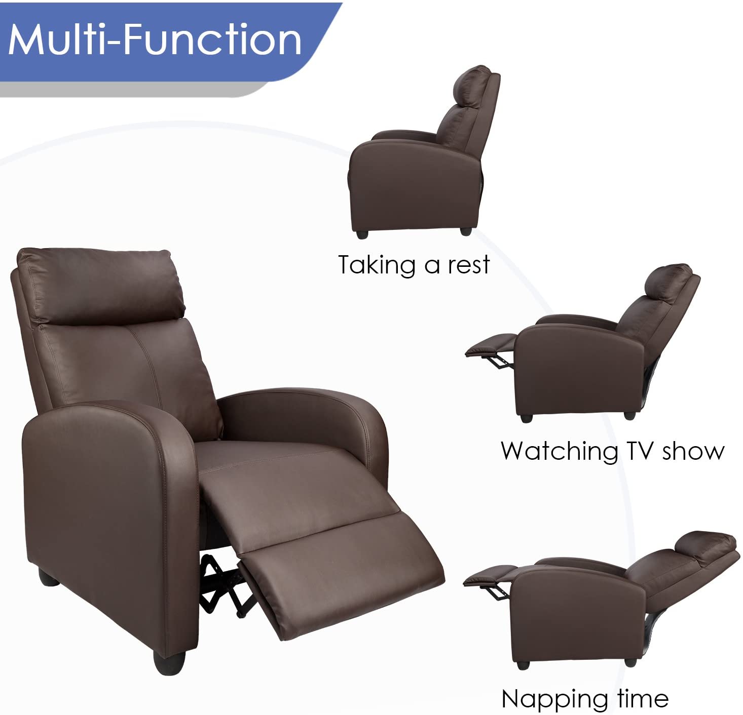 Homall PU Leather Recliner Home Theater Seating Living Room Chair