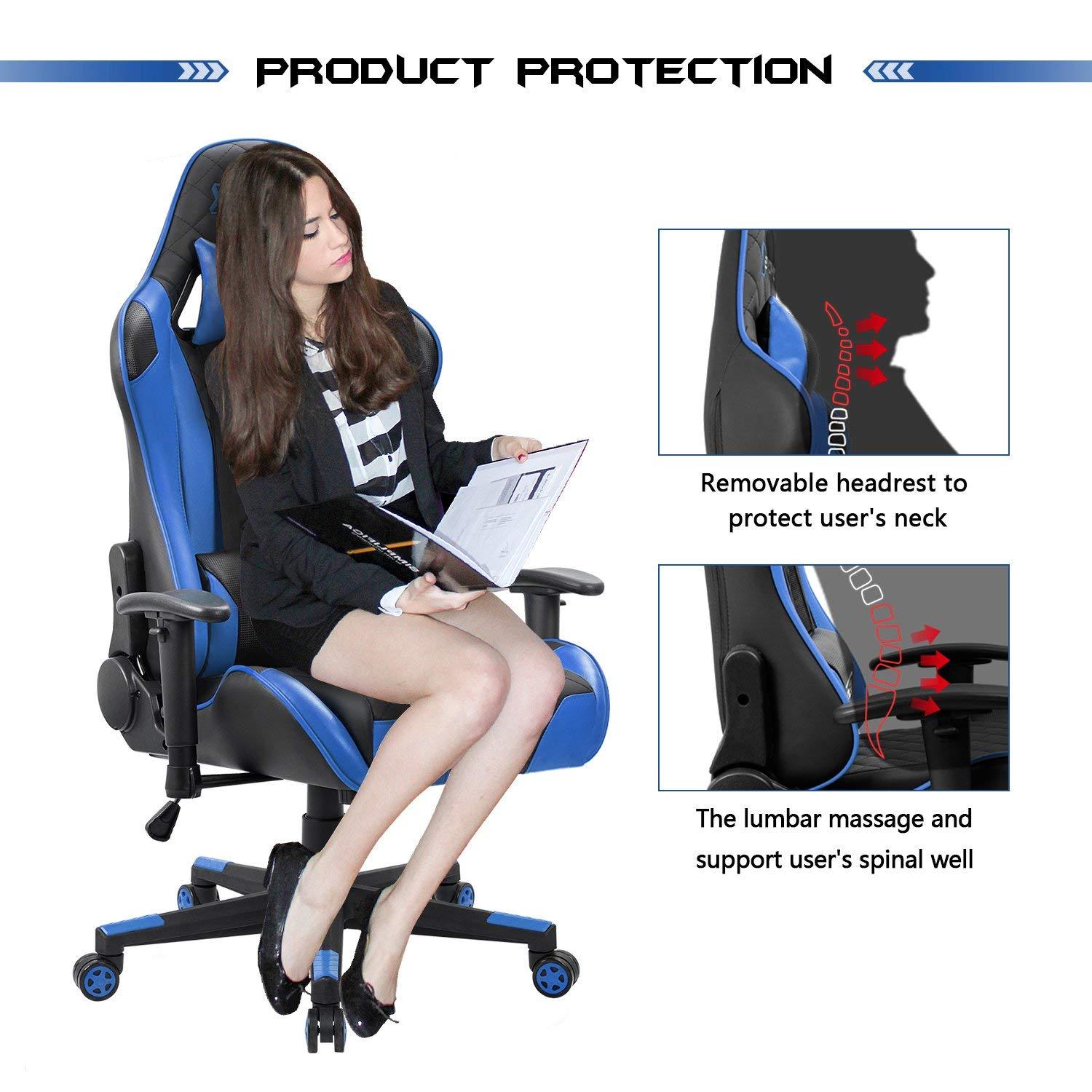 Homall Pioneer Series Gaming Chair Racing Style Height Adjustable Chair