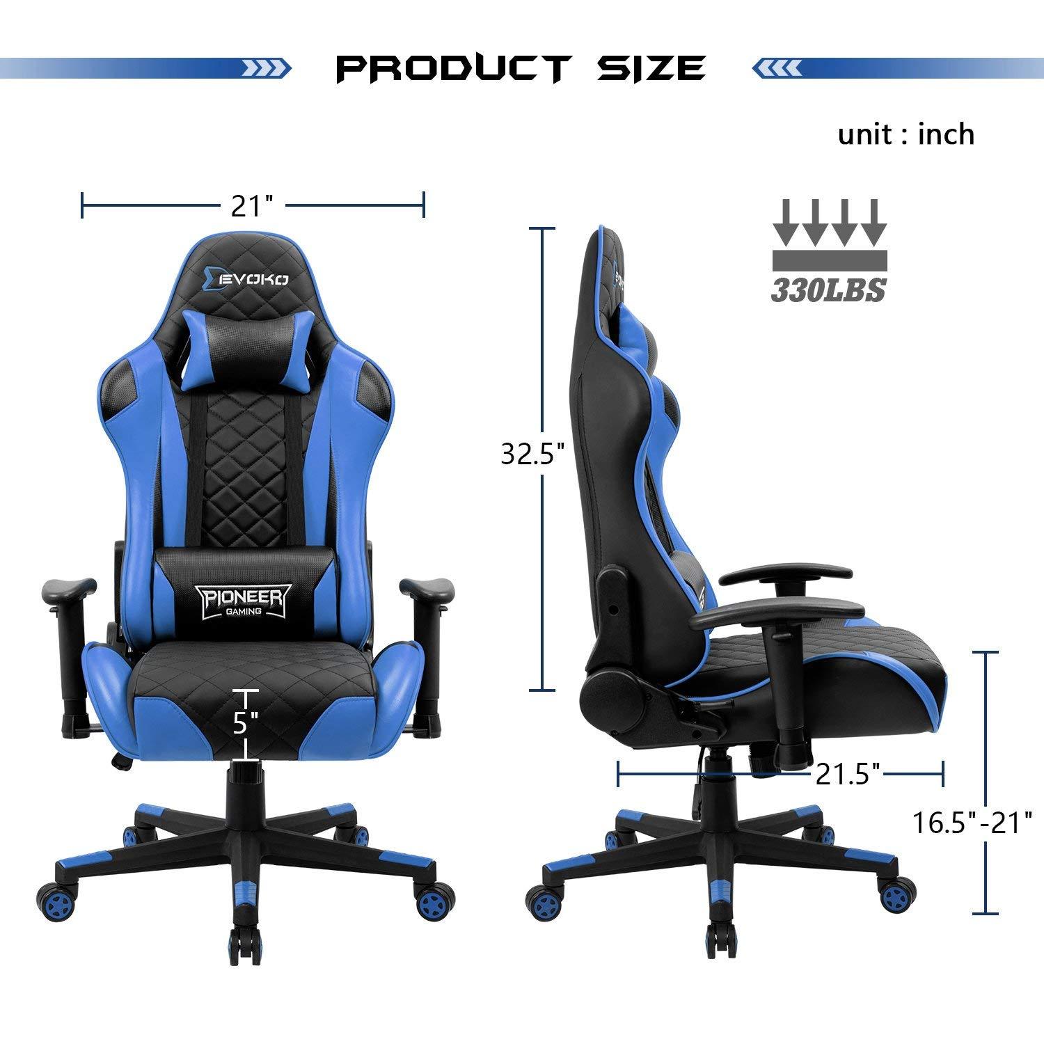 Homall Pioneer Series Gaming Chair Racing Style Height Adjustable Chair