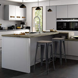 Homall Metal Bar Stool 30'' Indoor Outdoor Stackable Barstools Modern Industrial Square Wood Top Bar Stools Set of 4